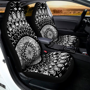 Black And White Mandala Print Universal Fit Car Seat Covers