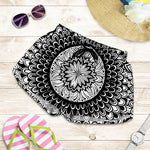 Black And White Mandala Print Women's Shorts