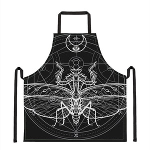 Black And White Mantis Spirit Print Apron