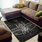 Black And White Mantis Spirit Print Area Rug