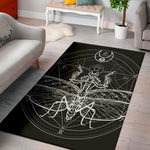 Black And White Mantis Spirit Print Area Rug