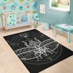 Black And White Mantis Spirit Print Area Rug