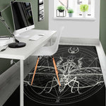 Black And White Mantis Spirit Print Area Rug