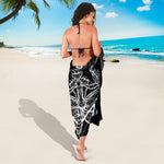 Black And White Mantis Spirit Print Beach Sarong Wrap
