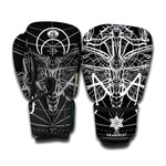 Black And White Mantis Spirit Print Boxing Gloves