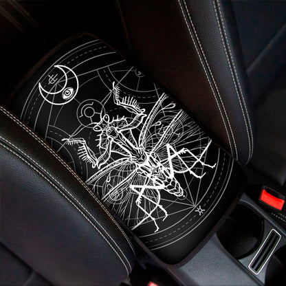 Black And White Mantis Spirit Print Car Center Console Cover