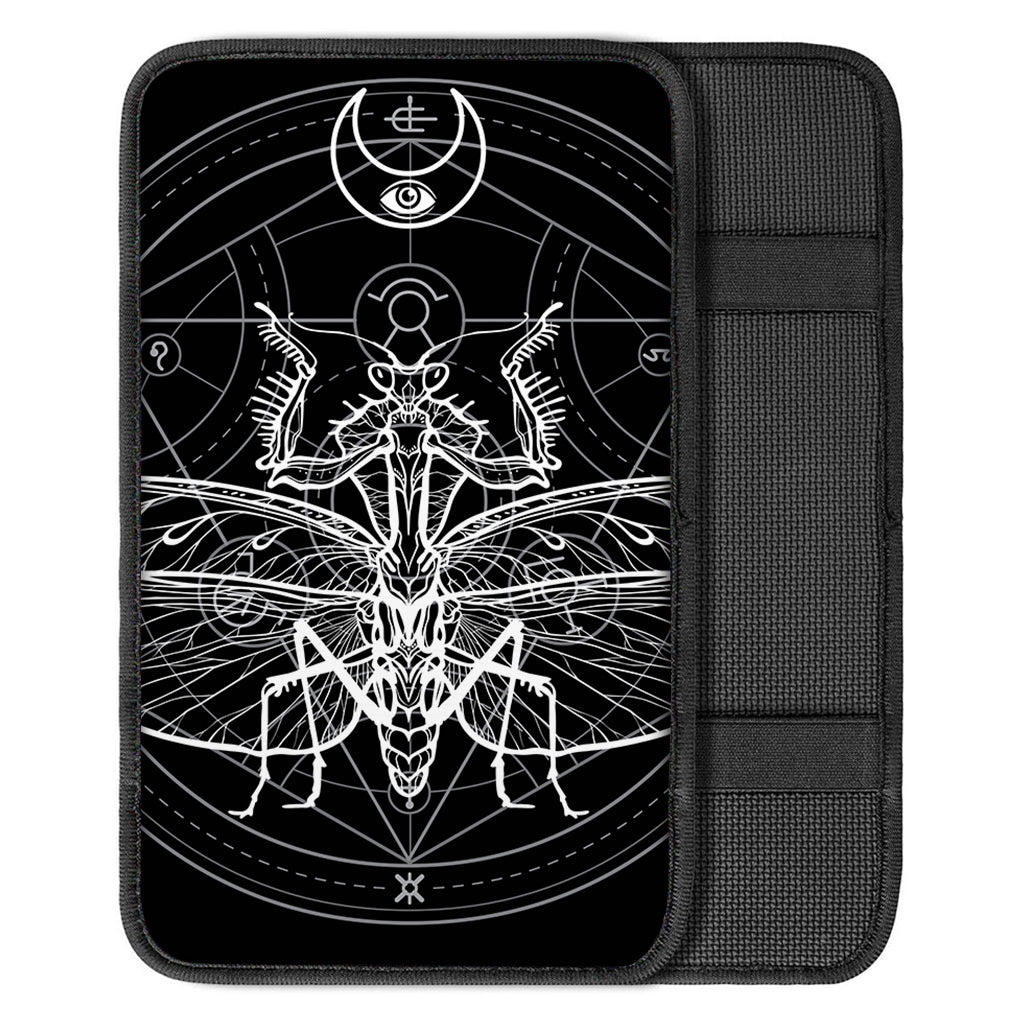 Black And White Mantis Spirit Print Car Center Console Cover