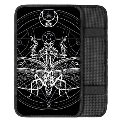 Black And White Mantis Spirit Print Car Center Console Cover