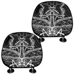 Black And White Mantis Spirit Print Car Headrest Covers