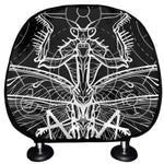 Black And White Mantis Spirit Print Car Headrest Covers