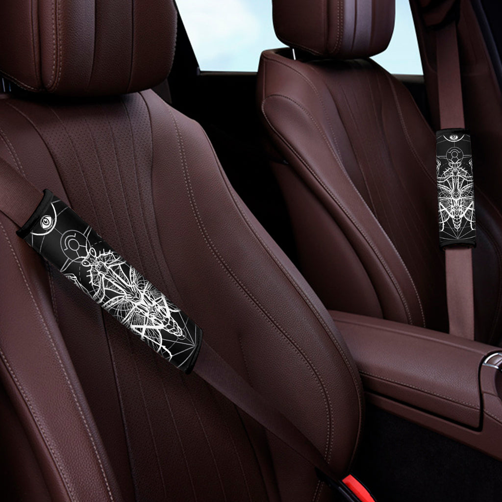 Black And White Mantis Spirit Print Car Seat Belt Covers