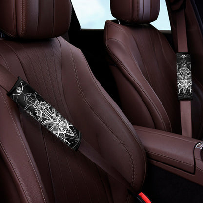 Black And White Mantis Spirit Print Car Seat Belt Covers