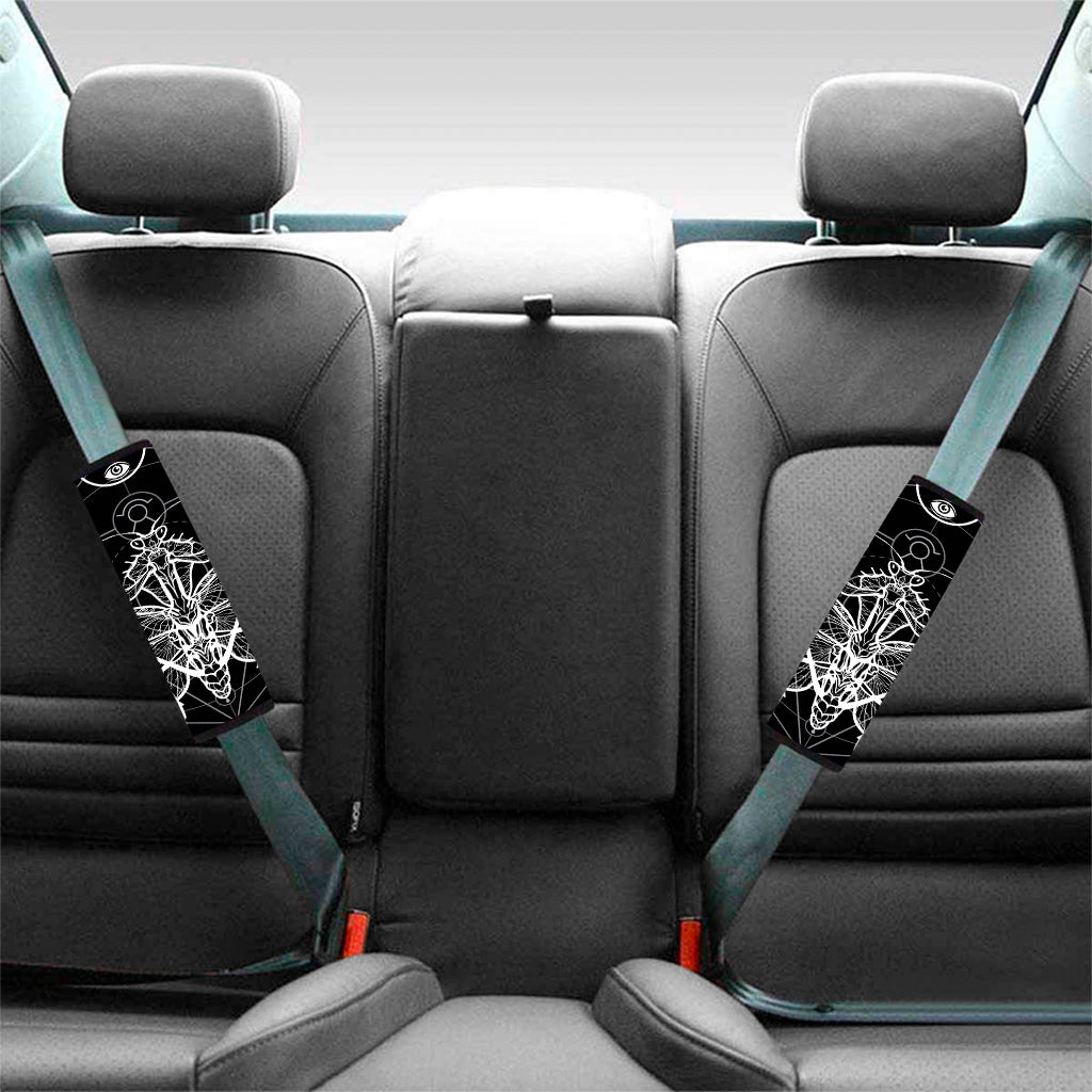 Black And White Mantis Spirit Print Car Seat Belt Covers