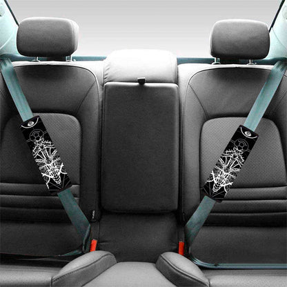 Black And White Mantis Spirit Print Car Seat Belt Covers