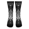 Black And White Mantis Spirit Print Crew Socks