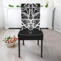 Black And White Mantis Spirit Print Dining Chair Slipcover