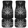 Black And White Mantis Spirit Print Front and Back Car Floor Mats