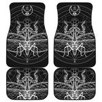 Black And White Mantis Spirit Print Front and Back Car Floor Mats