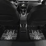 Black And White Mantis Spirit Print Front and Back Car Floor Mats