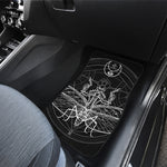 Black And White Mantis Spirit Print Front and Back Car Floor Mats