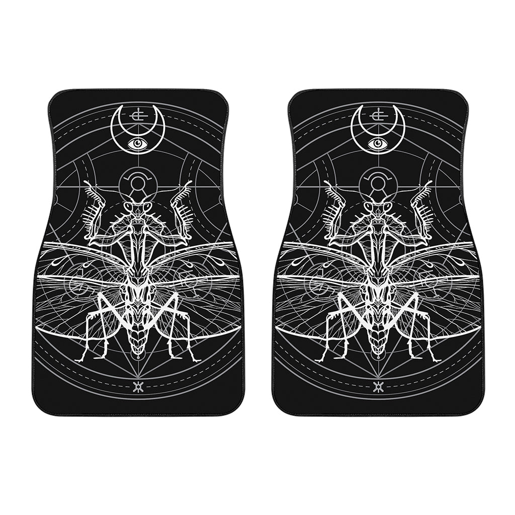 Black And White Mantis Spirit Print Front Car Floor Mats