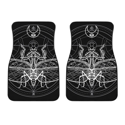 Black And White Mantis Spirit Print Front Car Floor Mats