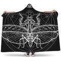 Black And White Mantis Spirit Print Hooded Blanket