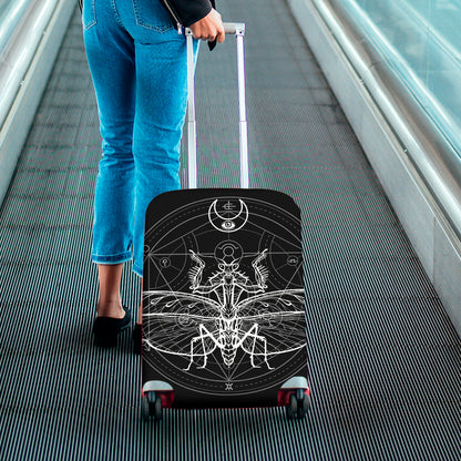 Black And White Mantis Spirit Print Luggage Cover