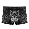 Black And White Mantis Spirit Print Men's Boxer Briefs