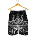 Black And White Mantis Spirit Print Men's Shorts