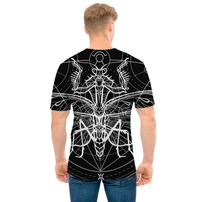 Black And White Mantis Spirit Print Men's T-Shirt