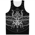 Black And White Mantis Spirit Print Men's Tank Top