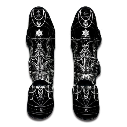Black And White Mantis Spirit Print Muay Thai Shin Guard
