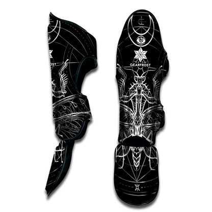 Black And White Mantis Spirit Print Muay Thai Shin Guard