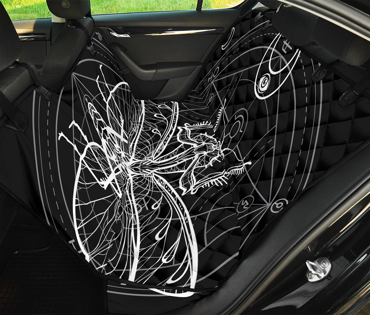 Black And White Mantis Spirit Print Pet Car Back Seat Cover