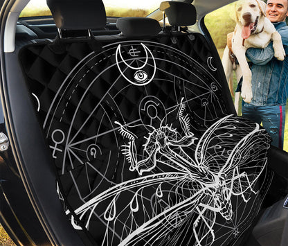 Black And White Mantis Spirit Print Pet Car Back Seat Cover