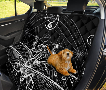 Black And White Mantis Spirit Print Pet Car Back Seat Cover