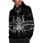 Black And White Mantis Spirit Print Pullover Hoodie