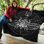 Black And White Mantis Spirit Print Quilt