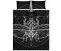 Black And White Mantis Spirit Print Quilt Bed Set