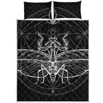 Black And White Mantis Spirit Print Quilt Bed Set