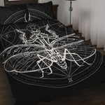 Black And White Mantis Spirit Print Quilt Bed Set