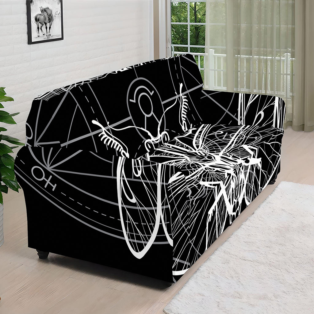 Black And White Mantis Spirit Print Sofa Cover