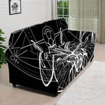 Black And White Mantis Spirit Print Sofa Cover