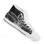 Black And White Mantis Spirit Print White High Top Shoes