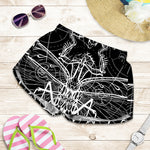 Black And White Mantis Spirit Print Women's Shorts