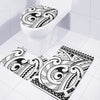 Black And White Maori Pattern Print 3 Piece Bath Mat Set