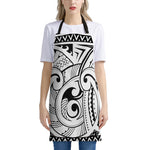 Black And White Maori Pattern Print Apron