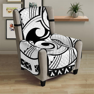 Black And White Maori Pattern Print Armchair Protector