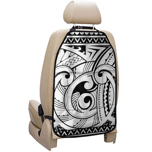 Black And White Maori Pattern Print Car Seat Organizers